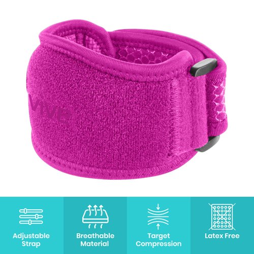 Vive Tennis Elbow Brace for Men & Women 2 Pack - Tendonitis Elbow Brace for Bursitis, Golfers Elbow, Medial Epicondylitis, Arthritis & Pain Relief - Arm Support Band, Adjustable Forearm Pain Relief