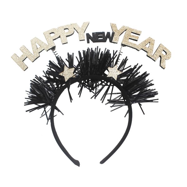 BinaryABC Happy New Year Headband Tiara,New Year Eve Hair Accessories,2024 New Years Party Favors Supplies