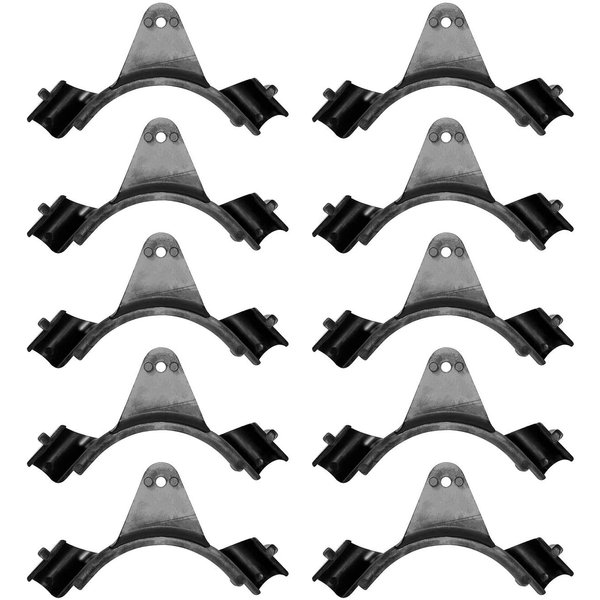 Highcraft PXBND12-10 PEX Bend Support 1/2 in, Wall Mount Tubing Pipe Hanger 90 Degree with Nail Plate, Polyethylene (10 Pack), Black