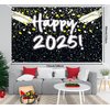 New Years Decorations 2025, Happy New Year Banner Backdrop, Happy 2025 Banner Backdrop for New Years Eve Party Supplies Party Banner Graduation Party Decorations 2025 New Year Decorations 71x43inch