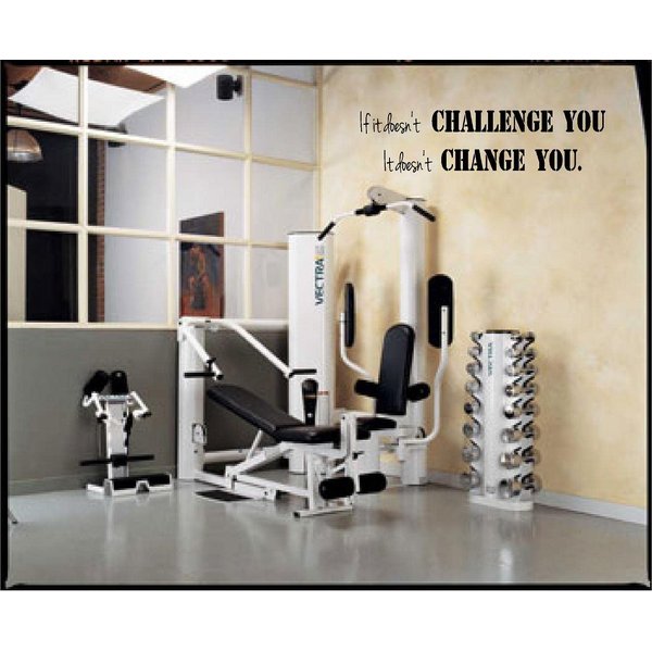 CreativeSignsnDesigns [Creative Signs N Designs, If It Doesn’T Challenge You It Doesn’T Change You Gym Fitness Vinyl Wall Decal 22” x 6” Black