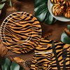 Xenorik Tiger Print Birthday Plates And Napkins Party Supplies, Animal Tiger Print Party Decorations Tableware, Plate, Cup, Napkin, Fork, Safari Jungle Tiger Texture Theme Table Decorations | Serve 24