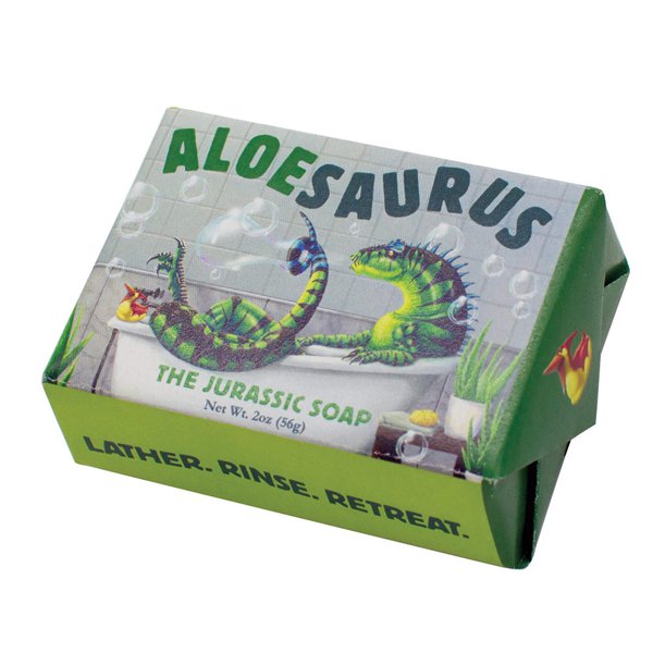 Aloe-saurus Jurassic Soap - Made in the USA, 2oz (56g) Travel Sized Guest Bar Soap