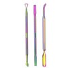 Cuticle Pusher Acetone/Gel/Nail Polish Remover Stainless Steel Professional 3pcs Set Cuticle Scraper Fingernails & Toenails Clean Manicure Tools Cuticle Care for Women&Girl,opove CP-3 (Rainbow Color)