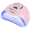 KFE Hardware UV Gel Nail Lamp,150W UV Dryer LED Light for Polish-4 Timers Professional Art Accessories, Curing Gel Toe Nails, White (Pink)