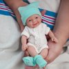 MYREBABY 7 Inch Mini Silicone Baby, Reborn Baby Dolls Silicone Full Body Girl Lucy, Realistic Newborn Baby Doll Real Life Miniature Baby Doll with Feeding Accessories（Extra complimentary Head Flower）