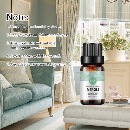 2-Pack Neroli Essential Oil 100% Pure Oganic Plant Natrual Flower Essential Oil for Diffuser Message Skin Care - 10ML