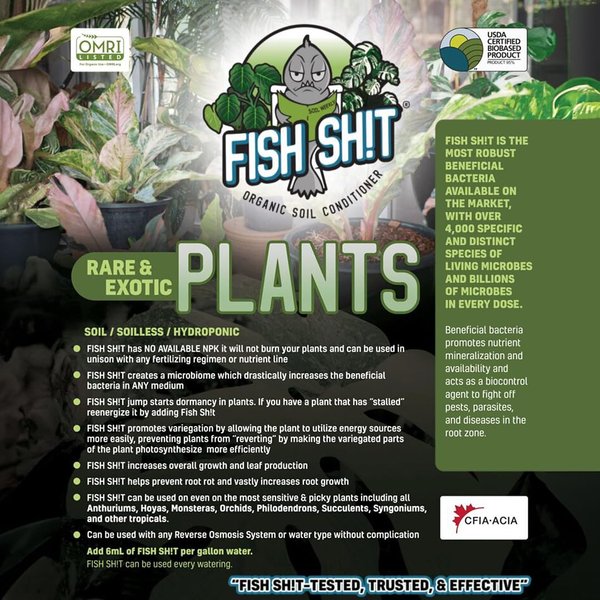 FISH SH!T ORGANIC SOIL CONDITIONER (250ml) Fertilizer for Increased Yield & Flavor - Plant Fertilizer, Plant Nutrients for Soil, Soilless, Hydroponic Farming - Garden Fertilizer