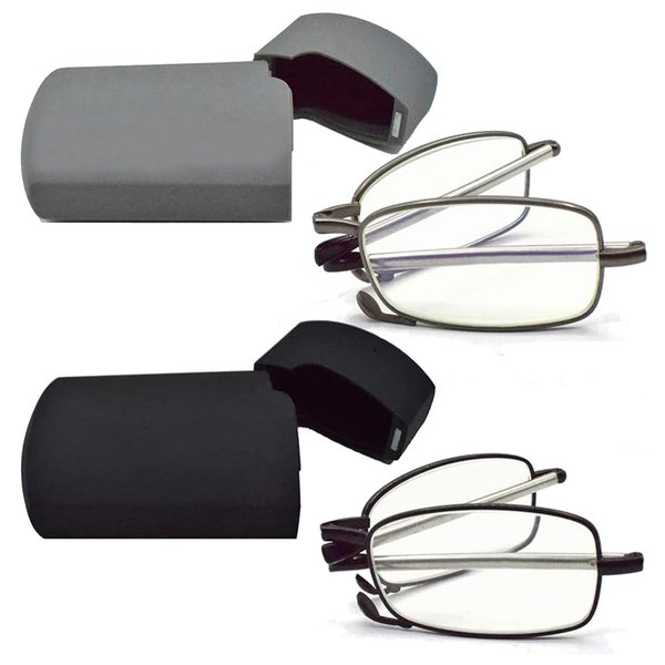 sevenplus 2 Pack Reading Glasses Blue Light Blocking, Anti UV Glare, Foldable Computer Spring Hinge Readers for Women Man 1.25X