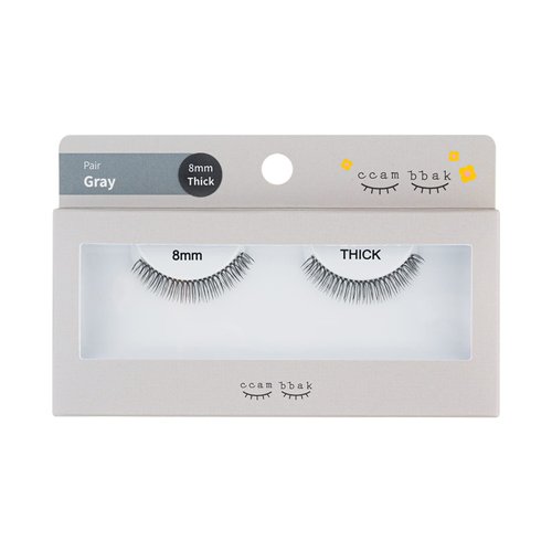 CCAMBBAK Original Pair Looks So Natural False Eyelashes Handmade Lightweight Individual Lashes Extension Lengthening Wisps K-Beauty Authentic Fake Eyelashes (8mm Thick Pair(Black))