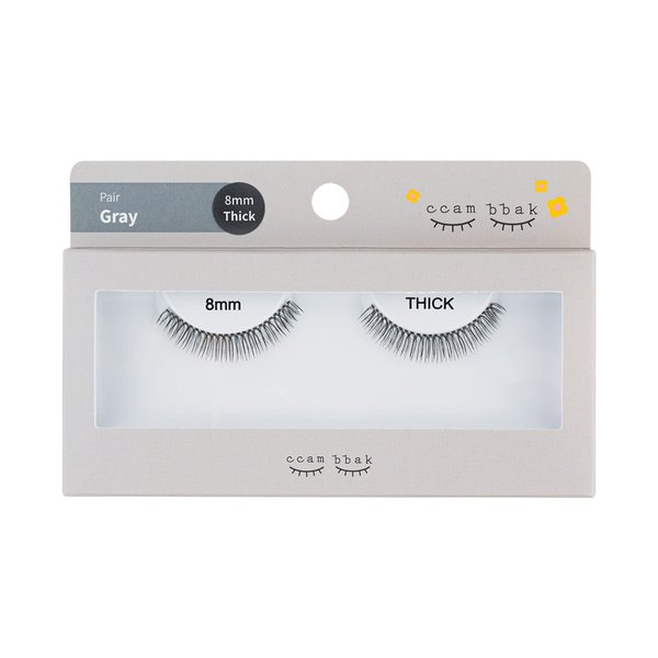 CCAMBBAK Original Pair Looks So Natural False Eyelashes Handmade Lightweight Individual Lashes Extension Lengthening Wisps K-Beauty Authentic Fake Eyelashes (8mm Thick Pair(Black))
