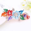 1Pc Green Flower Women Rhinestone Flower Butterfly Hairpin Hair Clip Barrette Ponytail Holder Glitter Crystal Elegant Gifts Hair Clips Green Flower Clips and Barrettes Hair Clips