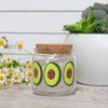 Spiral Hair Ties in Avocadoze Decorative Glass Jar by Studio Oh! - 14-Count Clear Spiral Ties for Hair with Reusable Glass Jar - Won't Damage or Crease Hair