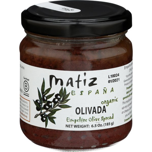 Matiz España Black Olive Spread, 6.5 ounces, Natural Authentic Spanish Flavor, Create Gourmet Bruschetta, Tapenade, Sandwich, or Appetizers