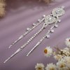 Rumtock Exotic Big Teardrop Rhinestones Forehead Chain with Clip for Wedding Brides Women Girls Crystal Bling Hair Jewelry Headpiece