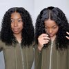 ISEE Wear and Go Glueless Wigs Human Hair Pre Plucked Deep Wave Bob Wig Human Hair Lace Front Wigs for Women Upgraded No Glue Pre Cut 4x4 Lace Closure Glueless Wigs for Black Women Human Hair 12 Inch