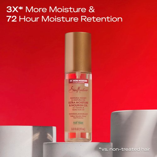 SheaMoisture Ultra Moisture & Nourish Oil Manuka Honey & Mafura Oil for Lightweight, Moisture-Lock, 3.3 oz