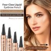 Eyebrow Pen,Liquid Eye Makeup Eyebrow Pencil - Waterproof Eyebrow Pencil Micro 4 Tip Brow pencil Lift & Snatch Eyebrow Microblading Pen Long-Lasting Waterproof Natural Eyebrow Hair (1# Light coffee)