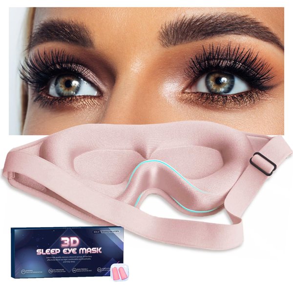 Sleep Mask for Women Eyelash Extension, Eye Mask for Lash Extensions No Pressure 3D Contoured Lash Extension Sleep Mask, Block Out Light Sleep Protector Eye Shade Cover for Travel Yoga Nap
