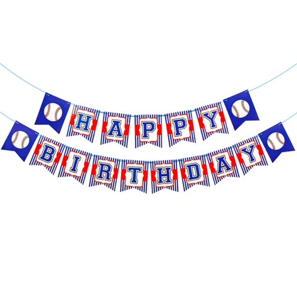Birthday Banner Baseball Happy Birthday Red Blue Banners Boy Party Decorations Sport Themed Party Baseball Birthday Supplies for Man Women