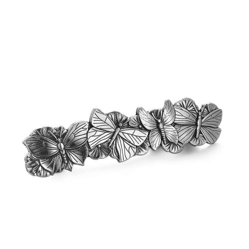Amaxer Viking Gold Silver Barrettes for Women Girls Celtic Hair Clips for Thick Thin Hair Vintage French Hair Clips Hair Styling Accessories (Silver-Butterfly)