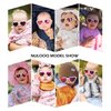 NULOOQ Flexible Heart Shaped Baby Polarized Sunglasses with Strap Adjustable Toddler & Infant Age 0-24 Months (White/Purple Mirrored + Pink/Pink Mirrored) - 2 Pack