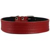 Genuine Leather Dog Collar, Padded Red, 1.5" Wide. Fits 14"-18" Neck Size, Medium