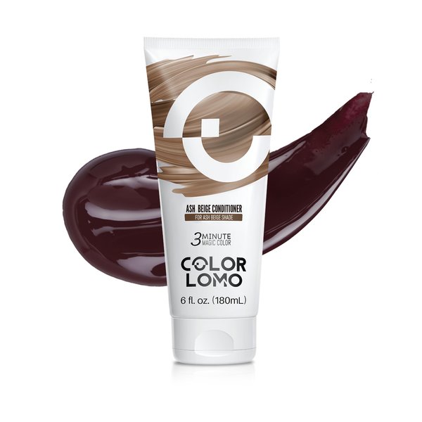 COLORLOMO Color Depositing Conditioner - 6 oz Semi Permanent Hair Color with Shea Butter & Almond Oil- Color Conditioner Depositing Hair Mask - Vegan, Paraben, Ammonia & Sulfate Free - Ash Beige