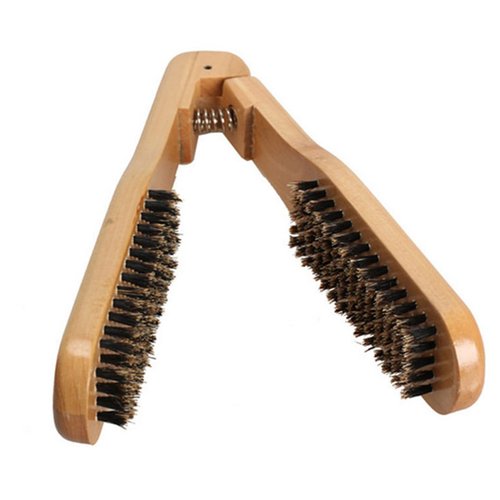 Double Sided Wood Clamp Hair Brush for Easy Straightening, Smoothing and Preventing Hair Damage, 22cm Length, ()