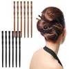 Retro Wooden Hair Sticks,Ymapinc 12pcs Chopsticks for Hair,Sturdy Texture but Light Weight,Bamboo Shape Hair Sticks for Buns,Hair Chopsticks Accessories for Women Girls