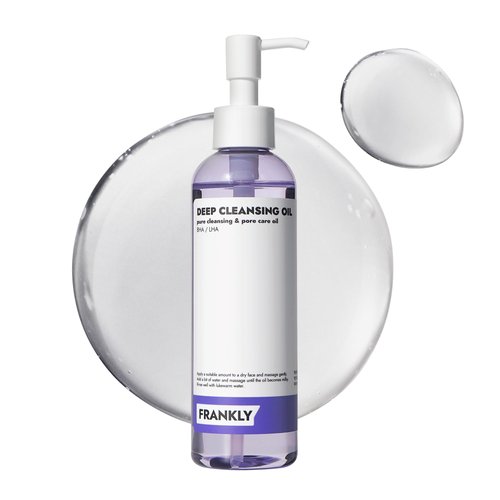 FRANKLY Deep Cleansing Oil - BHA & LHA Pore-Purifying, Blackhead Remover, Makeup Remover, Hydrating with Amino Acids & Hyaluronic Acid | All Skin Types Korean Skincare | Vegan & Cruelty-free | 6.8 oz