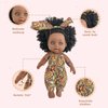 Nice2you Black Baby Doll in Take Along Backpack Carrier, 10in American African Girl Doll for Toddlers and Kids Aged 1-3 2 4 5 Year Old, Backpack for Baby Doll Accessories Storage
