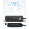 Outdoor Power Strip, 9 FT Extension Cord, Weatherproof Power Extender with 3 Wide Waterproof Outlets, Electric Shockproof and Overload Protection for Bathroom Kitchen Patio Christmas Lights, Black