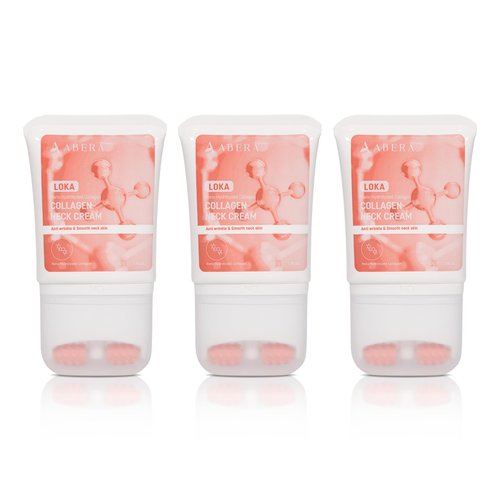 ABERA Collagen Neck Cream with SPF 30+, Hydrating & Nourishing Moisturizer for Neck & Décolleté, Supports Skin Smoothness & Firmness (3 Boxes)