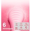 NågraCoola CLIE Facial Cleansing Brush, Waterproof and Rechargeable Electric Face Scrubber for Men & Women, Exfoliating, Massaging, and Cleansing - Pink