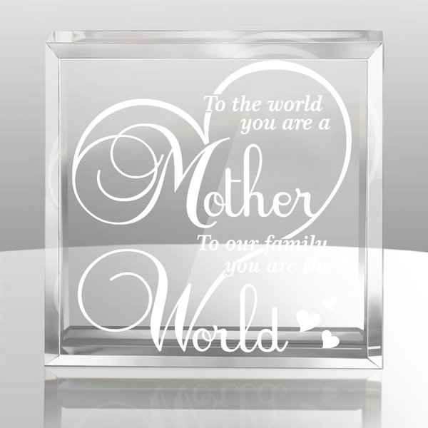 KATE POSH -to The World You are a Mother, to Our Family You are The World - Engraved Keepsake and Paperweight Special Mom Gifts - Gifts for Mother - Gifts for Mom