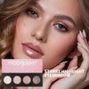 FLYEEO Shiny Shimmer Highlight Eye shadow Palette 4 Colors, Cosmetics Shimmer Eyeshadow Palette, Cruelty-Free and Vegan Formula, Glitter Shimmer Eyeshadow for Professional Makeup Kit (A#)