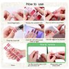 WOKOTO Semi Cured Gel Nail Strips, Gradient Pink Glittery Gel Nail Polish Stickers Full Wraps for Women, Easy to Apply&Remove, with Nail File & Wood Stick (UV/Led Lamp Required)