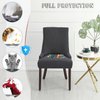 KELUINA Jacquard Waterproof Stretch Wingback Chair Cover Slipcover - Reusable Protector Cover for Dining Room Banquet Home Decor etc Machine Washable Hand Washable (Dark Grey,2PC)