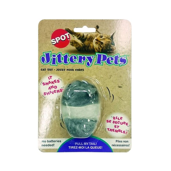 Ethical Plush Jittery Mouse Cat Toy, 3-Inch
