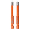 BGTEC Dry Diamond Drill Bits 2pcs 1/4" with Quick Change Hex Shank for Granite Porcelain Tile Ceramic Marble