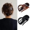 Oneasmot 2 Pcs Flat Hair Clips for Women French Concord Claw Clips for Thick Hair Strong Hold No Slip Grip Hair Claw Clip Matte Hair Clips for Thin Hair, Black & Amber