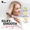 Fagaci Professional Round Brush for Blow Drying with Natural Boar Bristle, Round Brush | Nano Technology Ceramic + Ionic for Hair Styling, Drying, Healthy Hair, Volume | Hair Brush + 4 Styling Clips