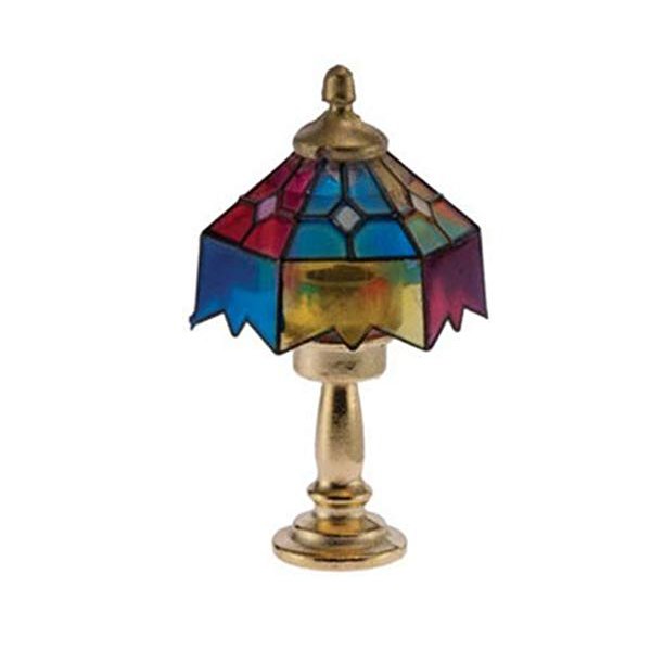 International Miniatures Dollhouse Miniature Non-Working Tiffany Table Lamp