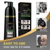 AUSTINE DEXE Black Hair Dye Shampoo for Gray Hair Coverage,Hair Color Shampoo for Men/Women,3 in 1-100% Grey Cover,Permanent Hair Shampoo,Herbal Ingredients and Ammonia Free,400ML(14 Fl oz)
