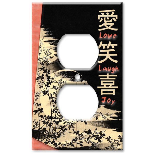 Art Plates - Outlet Cover Decorative Metal Wall Plate - Love, Laugh, Joy - (Made in USA)