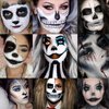 Gray Eyeshadow Palette Black Grey White Silver, Blendable Smokey Eye Eyeshadow Palette,Long Lasting Smoky Eyeshadow for Halloween SFX Clown Skull Goth Makeup Palette Look,Dark Eye Shadow Pallet- Panda