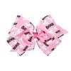Wee Ones Girls Halloween-themed Pink Boo Ghost Printed Grosgrain Hair Bow, Pink Boo, King