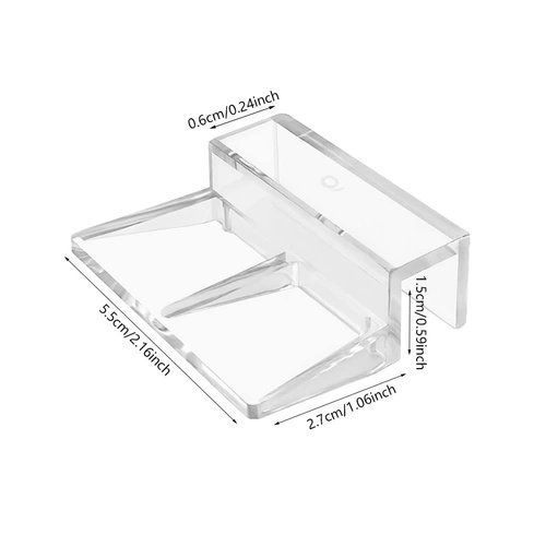 Kukiwhy 20 PCS 6mm Acrylic Aquarium Cover Clip, Clear Fish Tank Glass Cover Clip Support Holder Universal Lid Clips for Rimless Aquariums