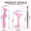 3Pcs Eyeliner Stencil Reusable Silicone Eyeliner & Scythe Eyeliner Brush Auxiliary Mascara Shield Multipurpose Eye Makeup Tool Eyeshadow Applicator for Winged Eyeliner, Eyelashes, Lip Liner (Pink)